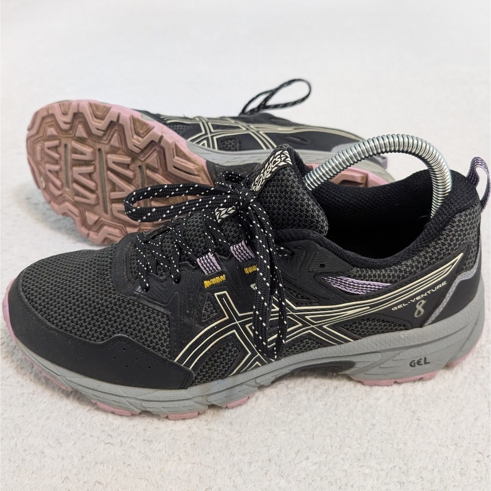 Women's ASICS Gel Venture 8 Black Running Shoes Sneakers Size 8.5 Style 1012A708